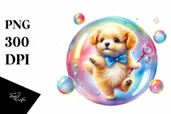 Colorful Baby Dog Twirling | Clipart Product Image 1