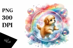 Whimsical Baby Dog in Bubble | Sublimation Clipart Product Image 3