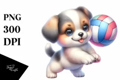 Cute Baby Playing Volleyball | Clipart Product Image 3