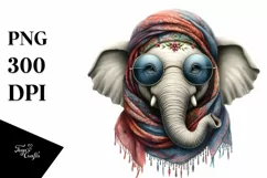 Funny Cute Elephant Portrait Smiling Clipart Product Image 3