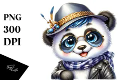 Cool Panda with Hat and Sunglasses PNG Product Image 1
