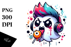 Funny Chibi-Style Ghost Licking Eyeball Candy Product Image 1