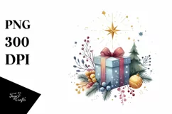Colorful Christmas Gift Watercolor PNG Product Image 3
