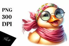 Funny Cute Duck Smiling Silk Scarf Sunglasses Watercolor Product Image 3
