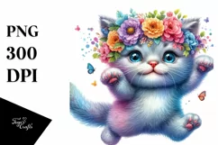 goofy Baby Cat Jumping PNG Product Image 1