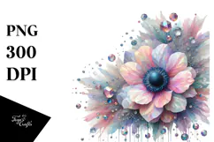 Colorful Stained Anemone, Transparent PNG Product Image 1