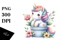 Garden-Themed Baby Unicorn PNG Product Image 1