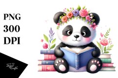 Colorful Panda Reading Book | Clipart Product Image 3
