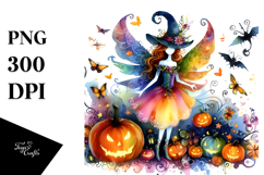 Vibrant Drawing Fairy Halloween | Clipart Product Image 1