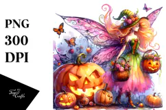 Vibrant Drawing Fairy Halloween | Clipart Product Image 1