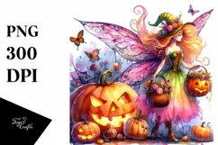 Vibrant Drawing Fairy Halloween | Clipart Product Image 1