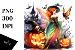 Vibrant Drawing Fairy Halloween | Clipart Product Image 1