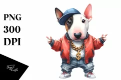 Hip Hop Bull Terrier | Sublimation Clipart Product Image 3