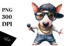 Hip Hop Bull Terrier | Sublimation Clipart Product Image 1