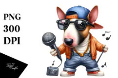 Hip Hop Bull Terrier | Sublimation Clipart Product Image 1