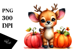 Vibrant Drawing Cute Baby Elk | Clipart Product Image 1