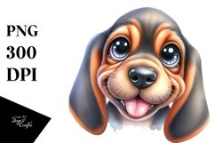Bloodhound Goofy Smile Baby Watercolor Clipart Product Image 3