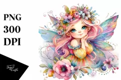 Colorful Fairy Watercolor Whimsical Clipart Product Image 3