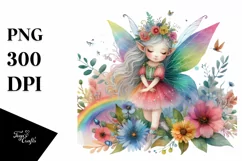 Colorful Fairy Watercolor Whimsical Clipart Product Image 1