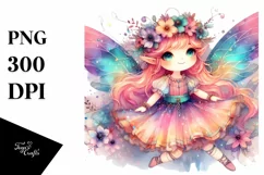 Colorful Fairy Watercolor Whimsical Clipart Product Image 3
