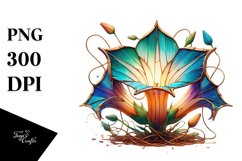 Colorful Morning Glory Stained Abstract Clipart Product Image 3