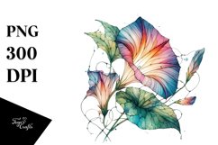 Colorful Morning Glory Stained Abstract Clipart Product Image 3