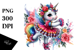 Colorful Baby Unicorn PNG Product Image 1