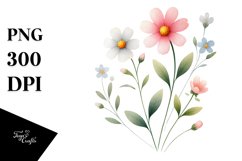 Simple Watercolor Flower PNG Product Image 1