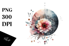 Boho Flower of Splashes, Transparent PNG Product Image 1
