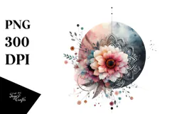 Boho Flower of Splashes, Transparent PNG Product Image 1