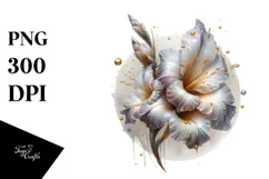 Glossy Gladiolus with Golden Insertions, PNG Product Image 1