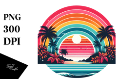 Retro Tropical Rainbow Sunset, 20 oz Tumbler Product Image 1
