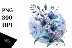 Glossy Lobelia Watercolor Clipart Product Image 3