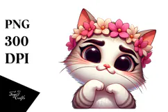 Cute Cat with Flower Crown, Trending on Artstation Product Image 1