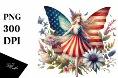 Magical Vintage Fairy USA Flag Product Image 1