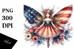 Magical Vintage Fairy USA Flag Product Image 3