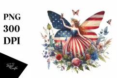 Magical Vintage Fairy USA Flag Product Image 3