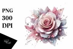 Pastel Rose Watercolor Splash PNG Product Image 1