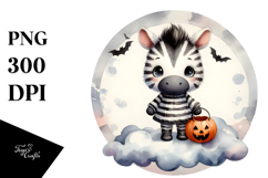 Cute Baby Zebra Dressed for Halloween PNG Product Image 1