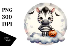 Cute Baby Zebra Dressed for Halloween PNG Product Image 1