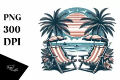 Vintage Tropical Island Beach Chairs | Clipart Product Image 3