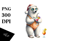 Funky Polar Bear Beachwear Cocktail PNG Product Image 1