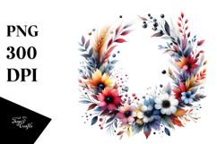 Wild Flowers Watercolor Clipart Product Image 1