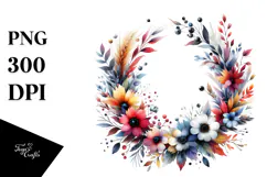 Wild Flowers Watercolor Clipart Product Image 1
