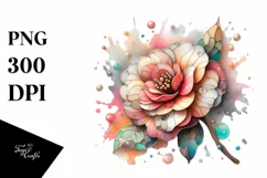 Abstract Wooden Camellia PNG Product Image 1