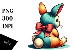 Vintage Bunny Sitting PNG Product Image 1