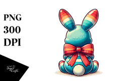 Creative Vintage Bunny Sitting View From Back PNG Product Image 1