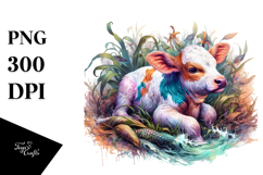 Colorful Baby Cow in Louisiana Bayou Product Image 1