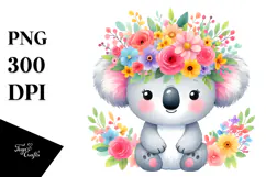 Pastel Koala with Flower Crown, 20 oz Tumbler Product Image 1