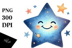 Simple Smiling Star Sublimation PNG Product Image 1